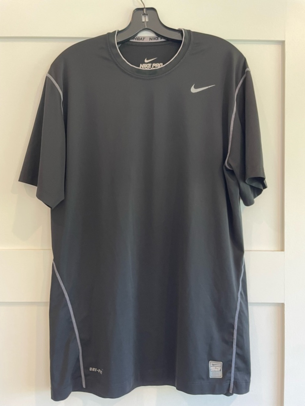 Nike Short Sleeve Dri-FIT Performance Tee in Dark Gray with Light Gray Accents